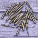 100Pcs Rivet Punk Studs Spikes Cone Tear Charms 34mm/23mm
