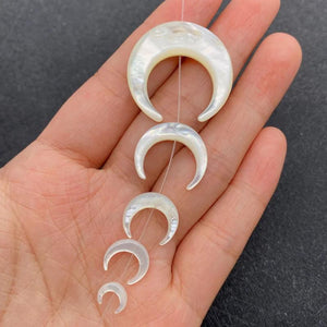 Moon Shape Pendant Natural Shells for DIY Jewelry Making