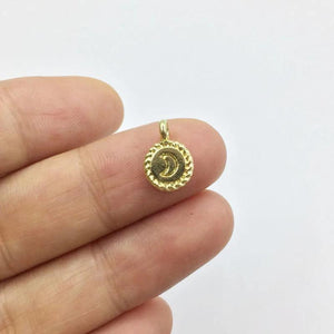 20pcs 8mm Moon Print Coin Zinc Alloy Jewelry DIY 2 Colors