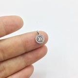 20pcs 8mm Moon Print Coin Zinc Alloy Jewelry DIY 2 Colors