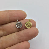 20pcs 8mm Moon Print Coin Zinc Alloy Jewelry DIY 2 Colors