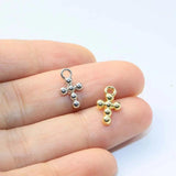 20pcs 8*10mm Cross Bee Zinc Alloy Charms Pendant DIY Jewelry