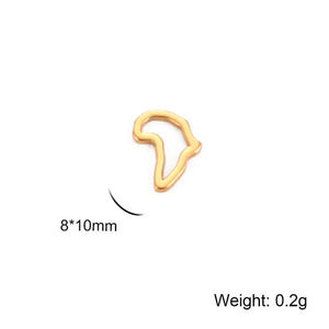 10pcs Stainless Steel Charms Africa Map for Jewelry Making