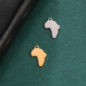 10pcs Stainless Steel Charms Africa Map for Jewelry Making