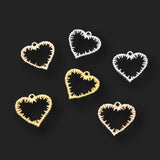 Heart of Spikes Pendant, Gothic Jewelry Charm, Halloween Metal Charm