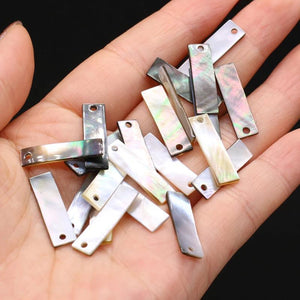 10Pcs Shell Pendant Mother Of Pearl Rectangle For DIY Jewelry Making