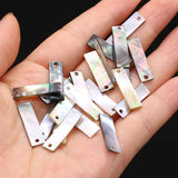10Pcs Shell Pendant Mother Of Pearl Rectangle For DIY Jewelry Making