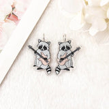 6Pcs Frog Charms Acrylic Banjo Raccoon DIY Making