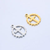 5pcs Stainless Steel Lace Round Jesus Crosses Pendant