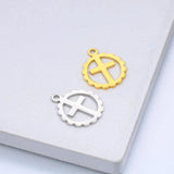 5pcs Stainless Steel Lace Round Jesus Crosses Pendant