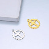 5pcs Stainless Steel Lace Round Jesus Crosses Pendant