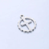5pcs Stainless Steel Lace Round Jesus Crosses Pendant