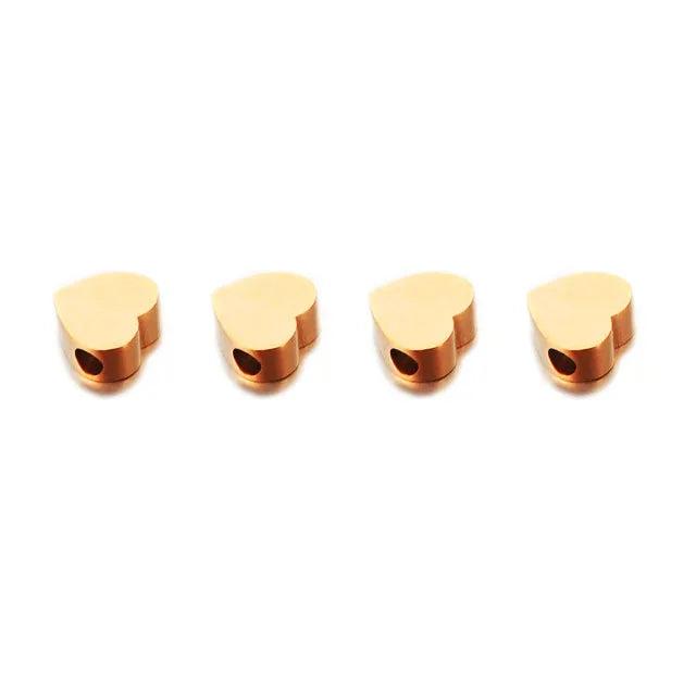 5PCS Stainless Steel Heart Charm Pendant DIY Jewelry Making Accessories