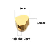 5PCS Stainless Steel Heart Charm Pendant DIY Jewelry Making Accessories