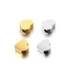 5PCS Stainless Steel Heart Charm Pendant DIY Jewelry Making Accessories