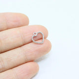 20pcs Mini Open Heart Charms Pendant Jewelry DIY Necklace 2 Colors