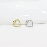 20pcs Mini Open Heart Charms Pendant Jewelry DIY Necklace 2 Colors
