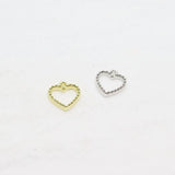 20pcs Mini Open Heart Charms Pendant Jewelry DIY Necklace 2 Colors
