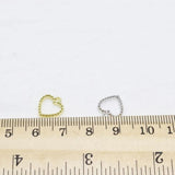 20pcs Mini Open Heart Charms Pendant Jewelry DIY Necklace 2 Colors