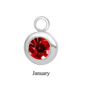10pcs Stainless Steel Birthstone Charms Pendants Birth Crystal Stones