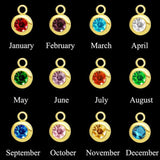 10pcs Stainless Steel Birthstone Charms Pendants Birth Crystal Stones