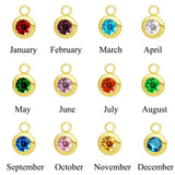 10pcs Stainless Steel Birthstone Charms Pendants Birth Crystal Stones