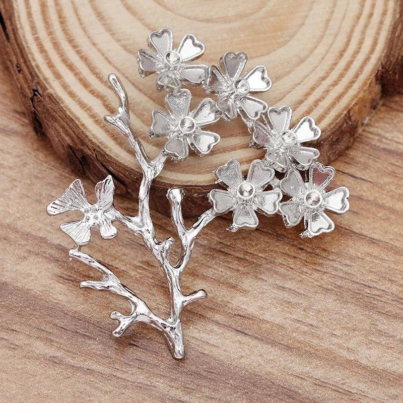 5pcs 52x44mm Hollow Flower Vine Leaf Branch Charms Jewelry DIY