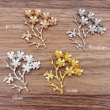 5pcs 52x44mm Hollow Flower Vine Leaf Branch Charms Jewelry DIY