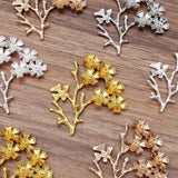 5pcs 52x44mm Hollow Flower Vine Leaf Branch Charms Jewelry DIY