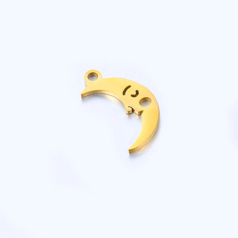 5pcs Stainless Steel Face Moon Pendants DIY Jewelry Gift