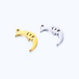 5pcs Stainless Steel Face Moon Pendants DIY Jewelry Gift