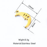 5pcs Stainless Steel Face Moon Pendants DIY Jewelry Gift
