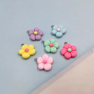 10pcs Flower Resin Charms Pendants DIY Earrings Key Chains Hair clip Jewelry