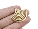 10pcs Brass Sun Charm, Dangling Earring Charms, Fan Shaped, Necklace Pendant