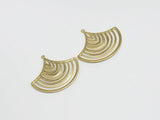 10pcs Brass Sun Charm, Dangling Earring Charms, Fan Shaped, Necklace Pendant