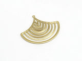 10pcs Brass Sun Charm, Dangling Earring Charms, Fan Shaped, Necklace Pendant