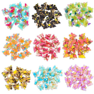 20Pcs Colorful Acrylic Butterfly Pendant for DIY Jewelry Making