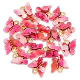 20Pcs Colorful Acrylic Butterfly Pendant for DIY Jewelry Making