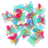 20Pcs Colorful Acrylic Butterfly Pendant for DIY Jewelry Making