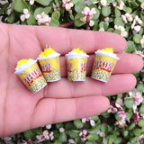 10pcs Popcorn Resin Charms for Earring Key Chain Necklace Pendant