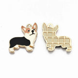 5/10Pcs Corgi Poodle Dog Enamel Pendants Metal Charms DIY Jewelry Making