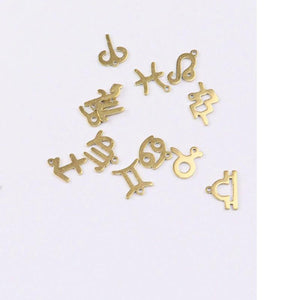 12pcs Stainless Steel Tiny 12 Constellation Charms Pendant DIY Jewelry Kit