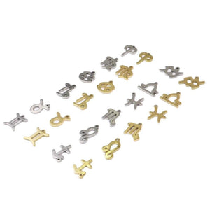 12pcs Stainless Steel Tiny 12 Constellation Charms Pendant DIY Jewelry Kit
