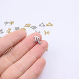 12pcs Stainless Steel Tiny 12 Constellation Charms Pendant DIY Jewelry Kit
