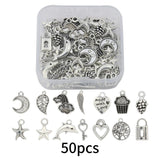 Mixed Style Bulk Charms Silver Metal Pendant Ball Beads for Necklace Bracelet