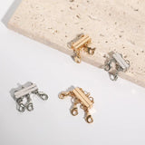 Layered Magnetic Necklace Buckle Stacking Necklace Multilayer Copper Plated