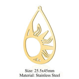 5pcs Stainless Steel Star Moon DIY Charms Necklace Pendant
