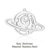 5pcs Stainless Steel Star Moon DIY Charms Necklace Pendant