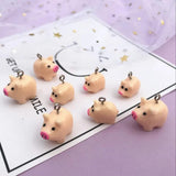 Resin Pig Charms Earrings Pendant DIY 10 PCs