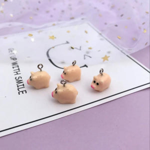 Resin Pig Charms Earrings Pendant DIY 10 PCs